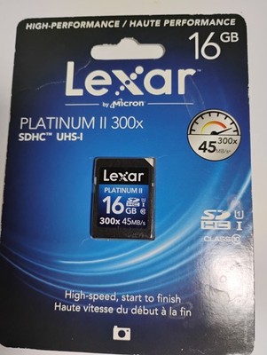 Lexar 16GB SD / SDHC Multi Use Memory Card NEW Platinum 300x Micron 