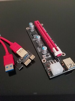 Mailiya 6-Pack PCIe Dual Chip PCI-E 16x to 1x Powered Riser Adapter Card w/ 60cm