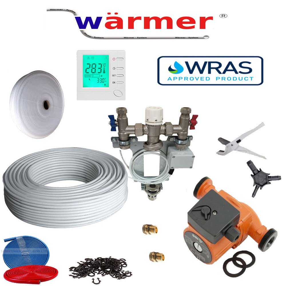 Kit de calefacción por suelo radiante de agua de una sola zona TUBO CALENTADOR + TERMOSTATO LCD - Opciones