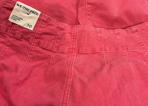 Pantalones de pana para mujer Free People Jayde de gran altura rosas talla 30 nuevos con etiquetas - Imagen 7 de 10