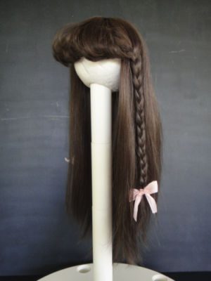 PERRUQUE courte pour poupée ancienne Cheveux naturels - 33 cm PERRUQUE courte pour poupée ancienne Cheveux naturels - 33 cm