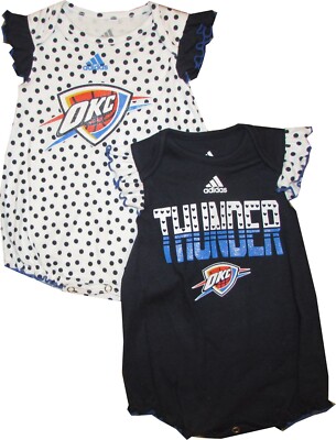 Oklahoma City Thunder Girls 2pc Dots Creeper Set Infant Baby Bodysuit