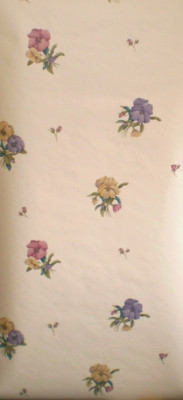 Rosebud & Pansies  On Off White Wallpaper By Fine Art  91029