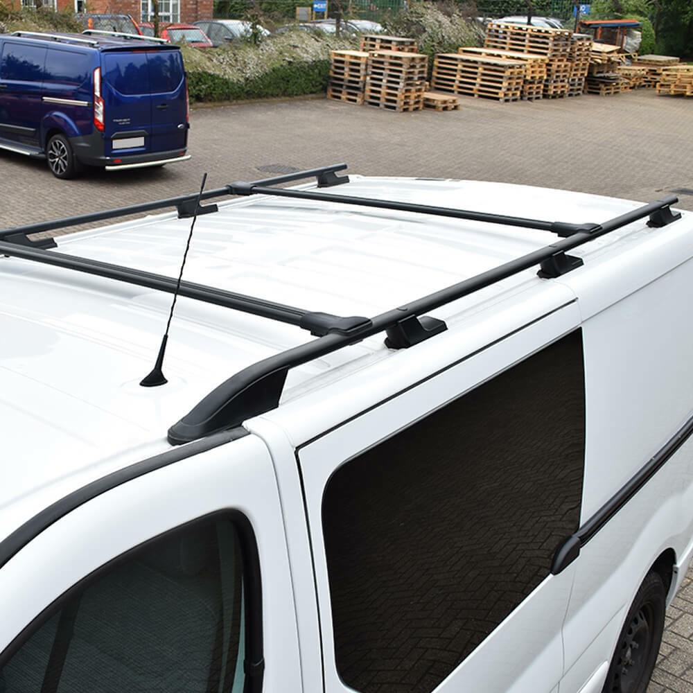 FITS VAUXHALL VIVARO 01>14 SWB BLACK ROOF BARS & CROSS BARS ROOF RACK