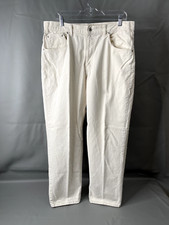 Vintage Arizona Jean Co Jeans Mens 38X32 Ivory Cotton Loose Fit Straight Leg
