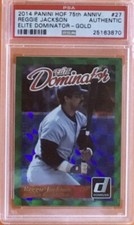 2014 Panini Hall of Fame Elite Dominator Gold #27 Reggie Jackson /25 - PSA