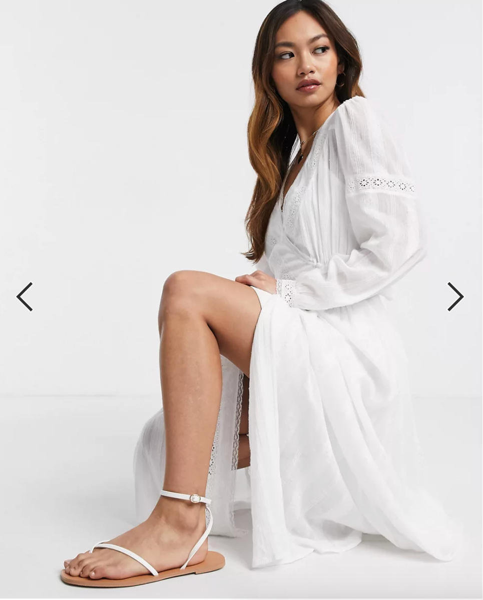 New 6 S ASOS DESIGN Lace Insert Wrap Maxi Dress 100% Cotton White Maxi Romantic | eBay New 6 S ASOS DESIGN Lace Insert Wrap Maxi Dress 100% Cotton White Maxi Romantic | eBay