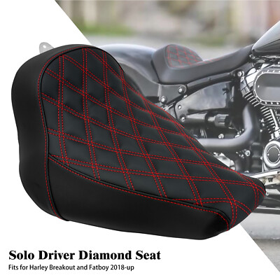 Schwarz Vorne Fahrer Solositz mit Rot Für Harley Breakout Fat Boy FLFB 2018-2023
