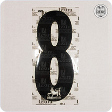 #8 - Official Lextra Premier League Replica-Size 9" Number - Black