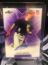 2021 Leaf Perfect Game Parker Brosius 1/1 Auto Georgia Tech Purple