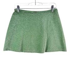 Victoria Secret PINK Swim Cover Up Mini Skirt Womens GREEN Shimmer M