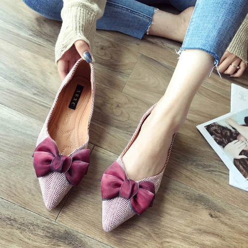 Women's flat shoes Soft soled flat heel shoes Large bow knot women's shoes - Bild 3 von 15