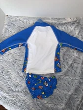 BANZ  baby Swimsuit long sleeve top and Pants Bathing Beach 12 M Blue New w/tags