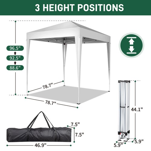 6.5x6.5ft Pop Up Canopy Tent, Outdoor Tent Canopy Foldable Portable Canopies - Picture 3 of 18