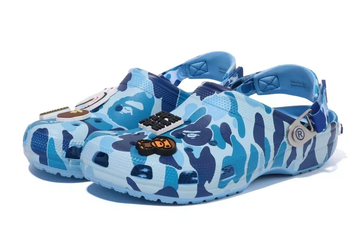☆CROCS X BAPE☆ CLASSIC CLOG OXYGEN Bape x Crocs Classic Clog 'Oxygen' Blue - Size 5 Men's/7