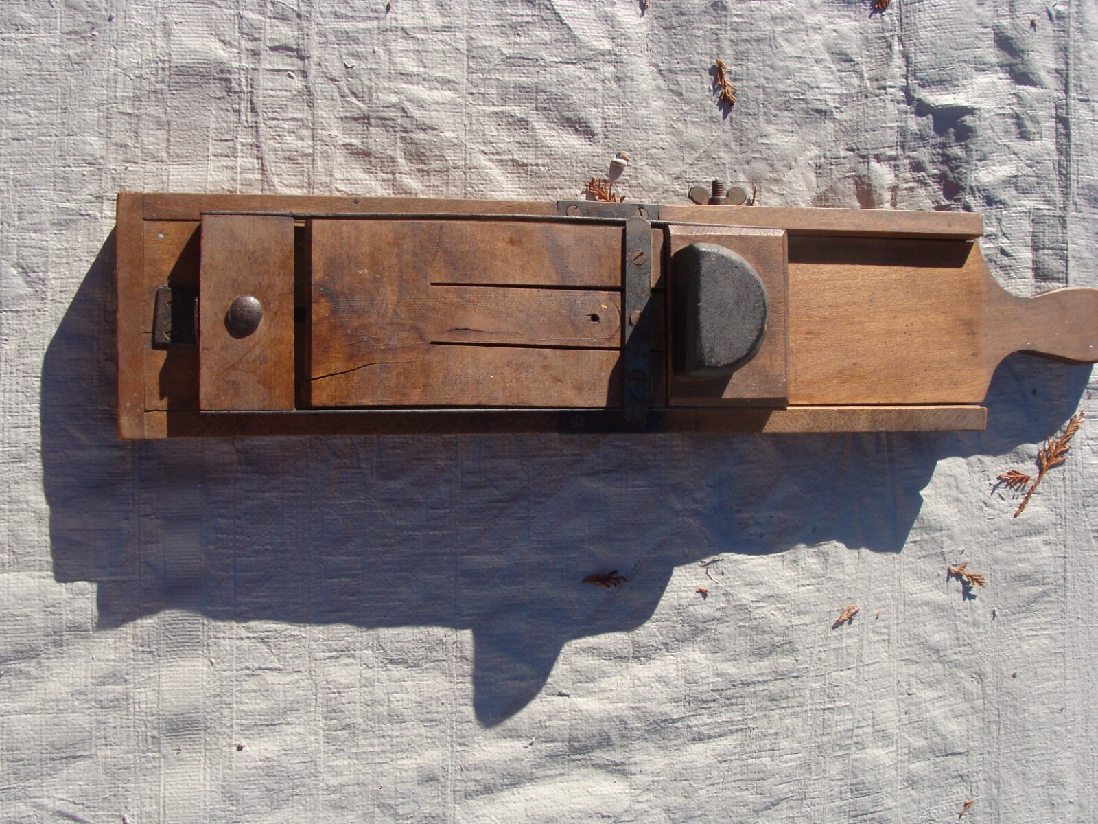 Antique wooden slicer sauerkraut mandoline cutter primitive apple