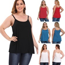Women Sleeveless Flowy Tank Top Camisole With Built in Bra Vest Loose Fit Summer
