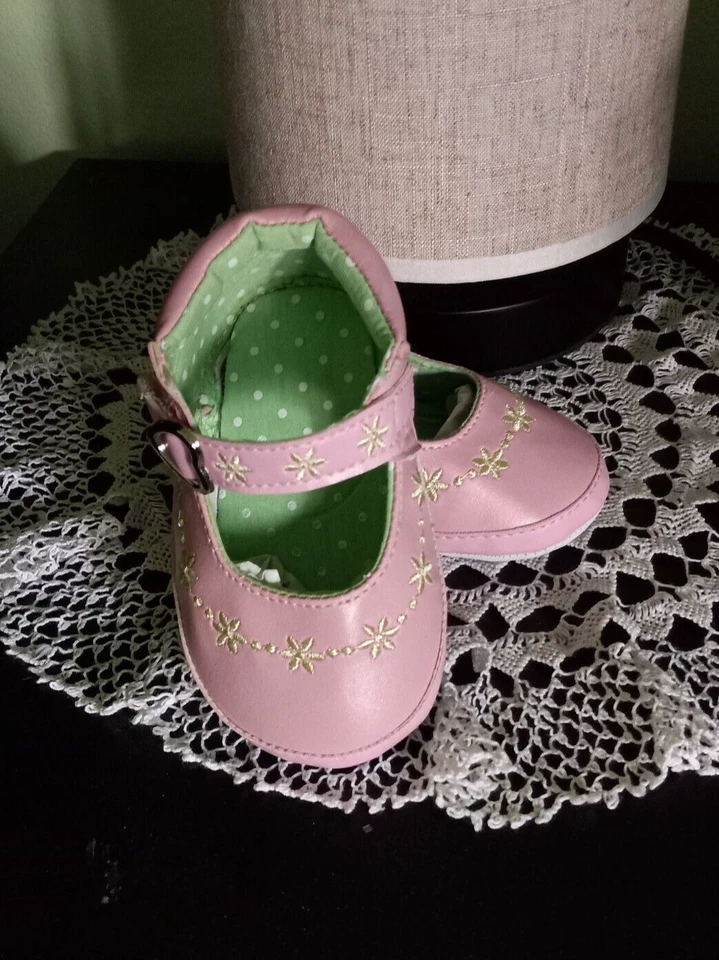 Nuevo Regalo Bebé Niña Rosa Flores Zapatos Accesorios 6-12M Foto 3 de 4