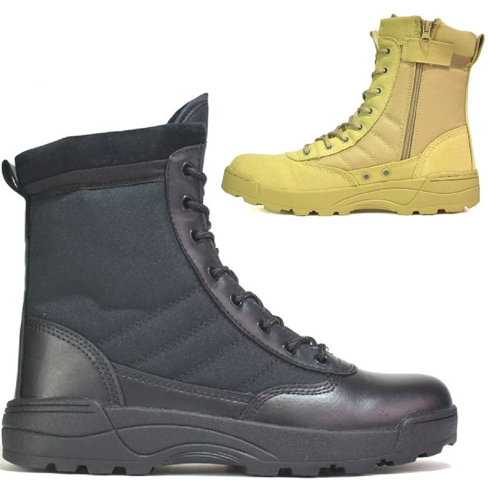 MENS ARMY COMBAT SECURITY WORK POLICE TACTICAL LADIES MILITARY BOOTS SHOES 3-11