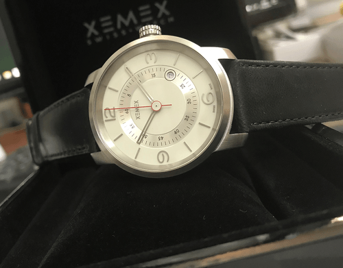 Xemex Men's Watch Piccadilly Quartz Ref. 088 Swiss Made Date Stainless Steel - Picture 4 of 4