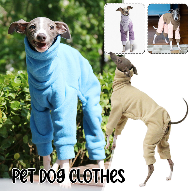 Velvet Dog Pet Four Legged Coat Jacket Hoodies Clothes for Greyhound Huibit  Dogs