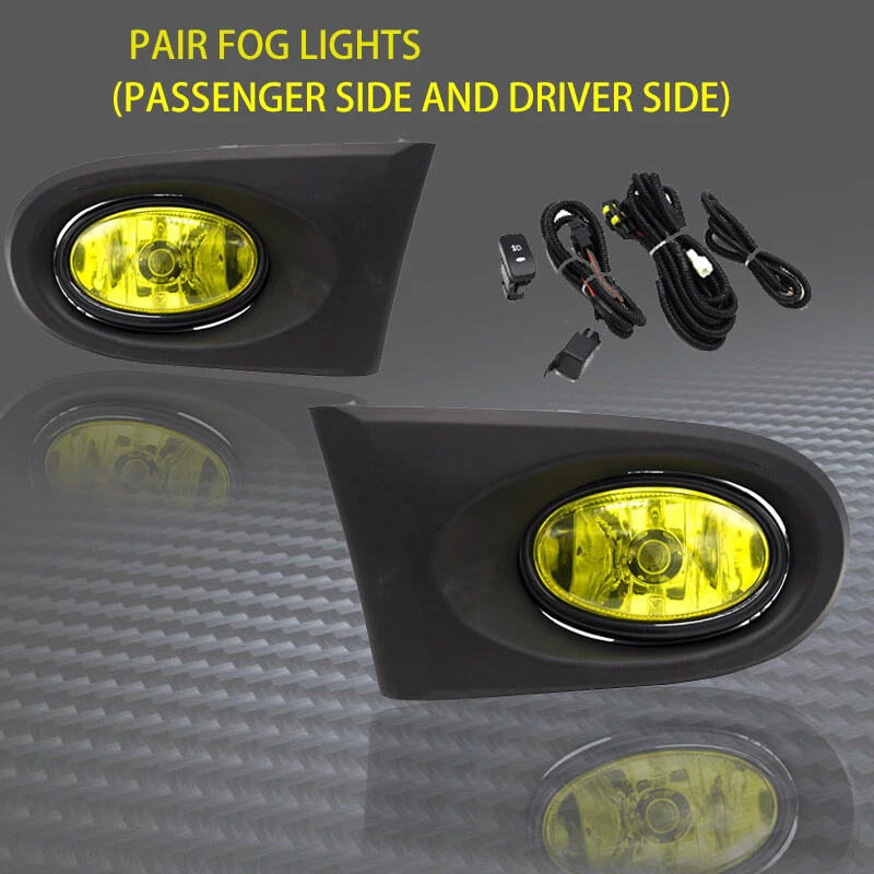 Luces antiniebla lentes amarillas parachoques Acura RSX DC5 2002-2004 con cable + interruptor Foto 3 de 4