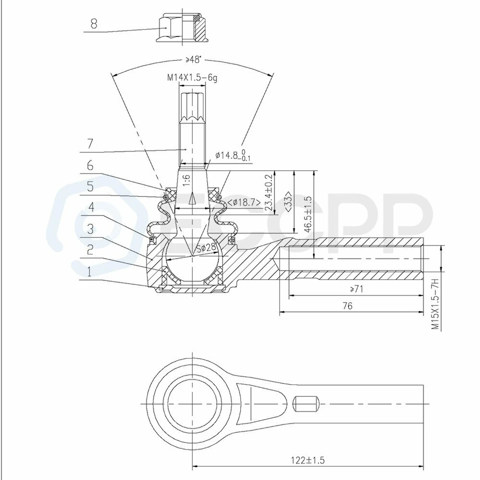 Se adapta a Dodge Durango Dakota 2000 2001 2002 2003 2x2 rótula Tierod kit de barra estabilizadora Foto 2 de 4