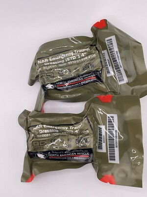 2X NAR North American Rescue Emergency Trauma Dressing (ETD) 4'' Exp 2025 Medic