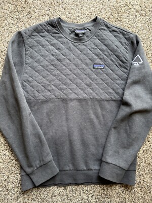 Patagonia Men's Organic Cotton Quilt Crewneck Sweatshirt Grey Size Medium |  eBay