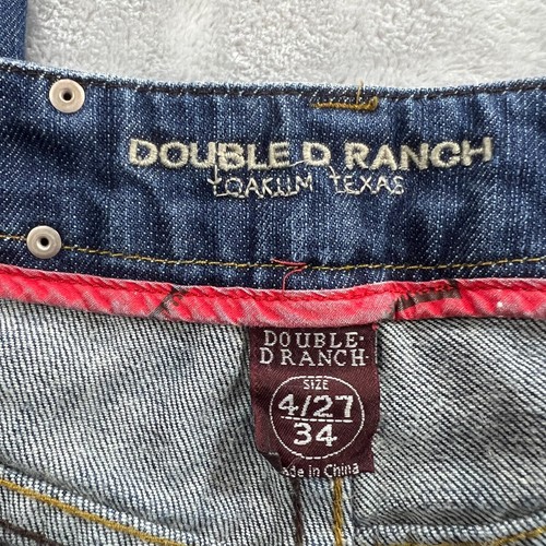 Double D Ranch Womens Flame Embroidered Jeans Sz 4 Western Festival Cowgirl Blue - Picture 12 of 17