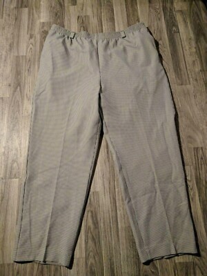 D.K. Gold Womens Plus Size 20 Elastic Waist Houndstooth White Black Pants