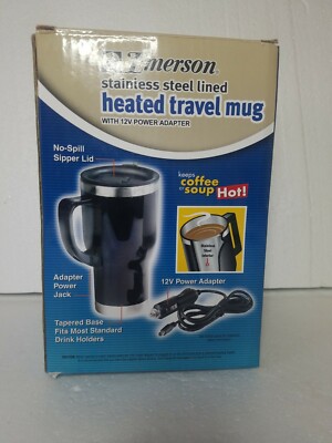 Emerson 14 Oz Stainless Steel Heated Plug-in 12 Volt Travel Mug. New In  Box. | eBay
