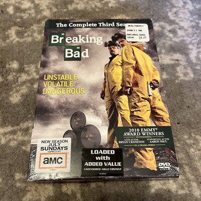 Breaking Bad: The Complete Third Season (DVD, 2010) New Sealed Uncensored AMC