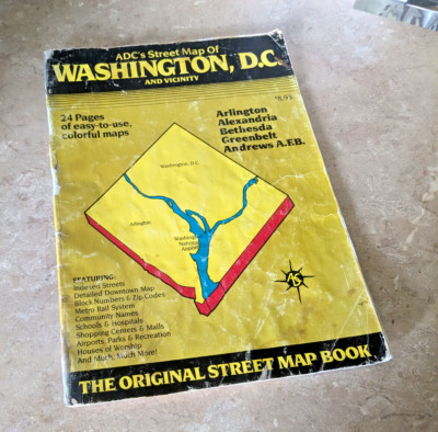 ADC's Street Map of Washington, DC and Vicinity, 1980s- FAST SHIPPING