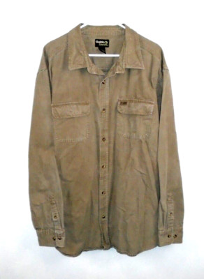 Mens Gander Mountain GS Guide Series Size Large Grey Chamois Long Sleeve Shirt