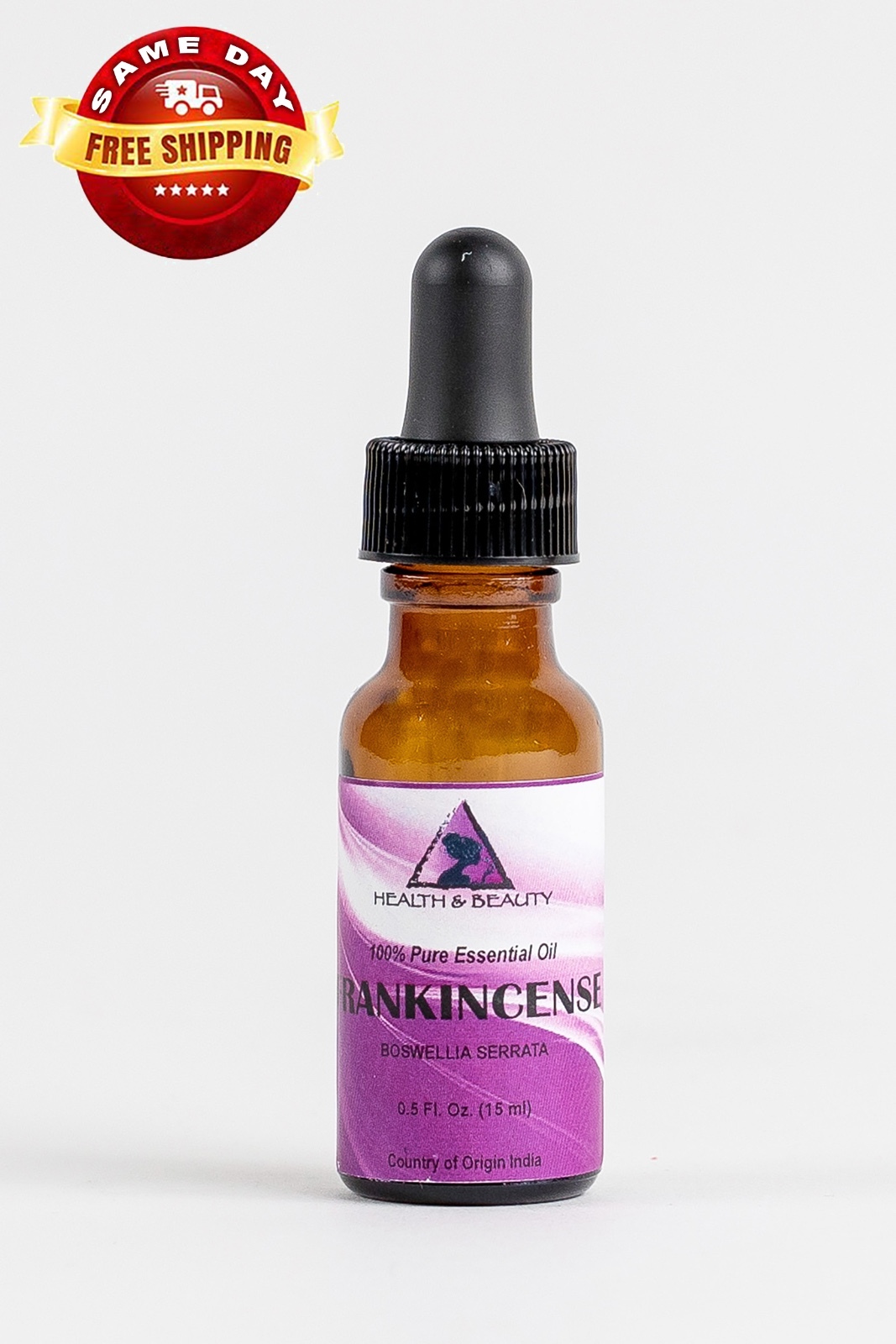 FRANKINCENSE / OLIBANUM ESSENTIAL OIL ORGANIC GLASS DROPPER PURE 0.5 OZ, 15 ml