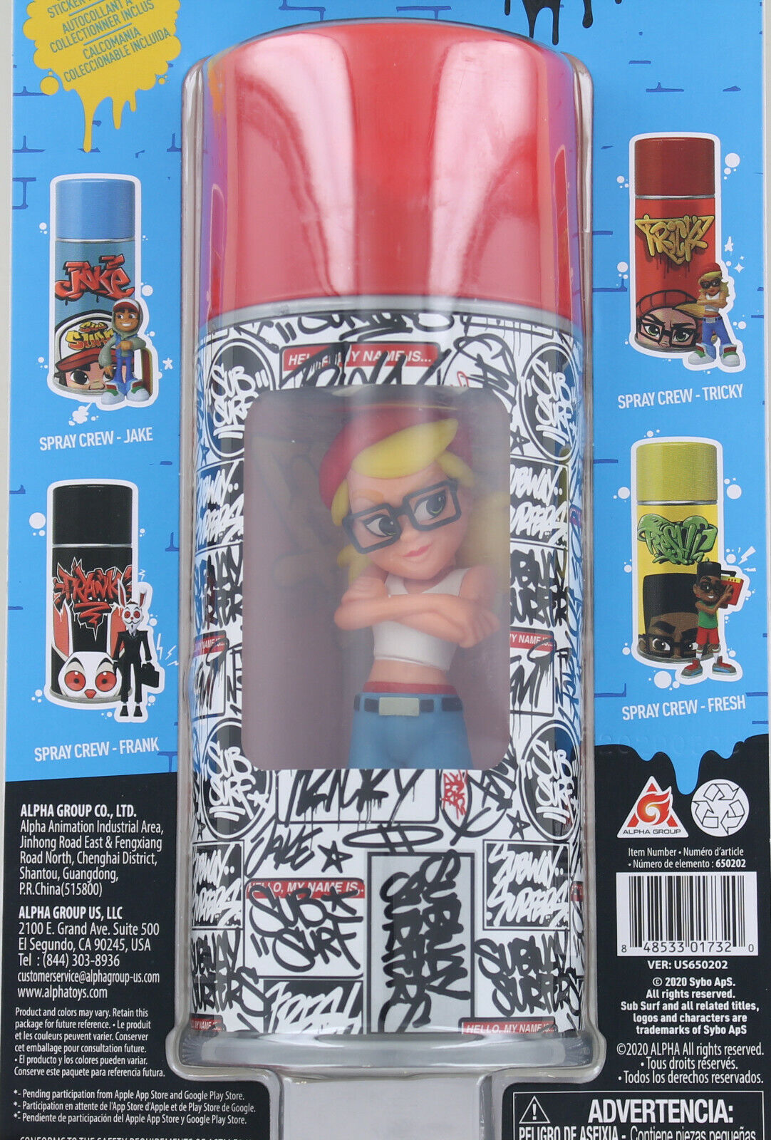 SUBWAY SURFERS SPRAY CREW JAKE AND TRICKY 4” FIGURE INSIDE THE CAN BRAND NEW