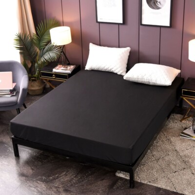 Solid Color Waterproof Mattress Protector Cover Fitted Sheet Bed Wetting AllSize