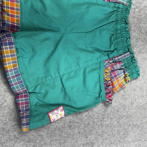 Vintage Little Levi Shorts Girls 6X Bright Colorful Ruffle Cuff Retro 90s - Picture 2 of 14