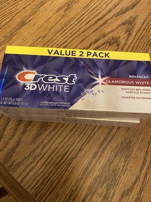 2-Pack Crest 3D White Advanced Glamorous White Toothpaste 3.3 oz