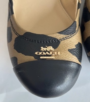 Coach Camilla Flats Leopard PVC Natural US 7 M- Q6838 A01066