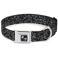 Dog Collar Bone Speckle Black/White Medium 11-16.5"