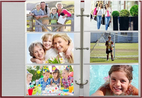 3-ring pocket BURGUNDY album for 504 photos - 4"X6" Pack of 1, Burgundy Red - Image 4 of 4