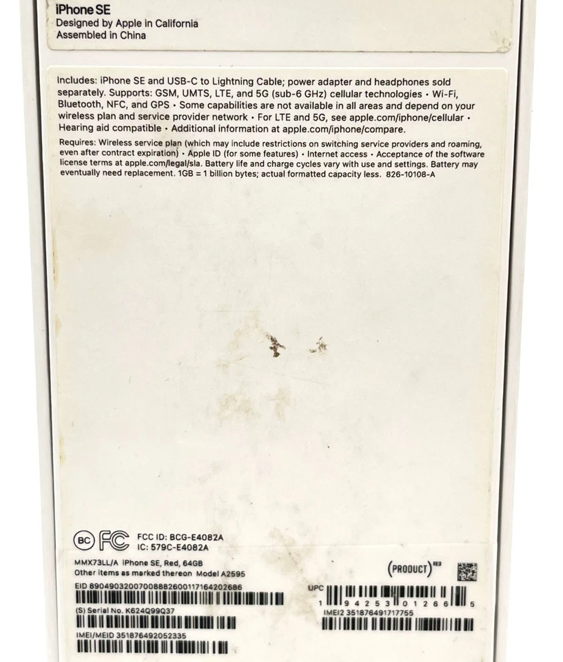Smartphone Apple iPhone SE (2022) Pantalla de 4.7 Pulgadas 64GB GSM/CDMA Desbloqueado - Rojo Foto 2 de 4