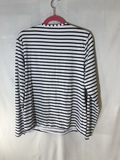 Lands End Rash Guard Swim Tee Long Sleeve UPF Sun Shirt Blue Stripes Nautical XL