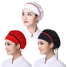 3 PCS Adjustable Reusable Chef Hat Kitchen Cooking Cap Food Service Hair Net