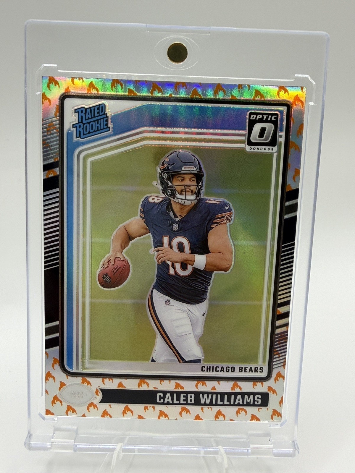 2024 Optic Caleb Williams #201 Rated Rookie Silver Prizm Fire 🔥🔥🔥🔥🔥Holo RC 