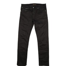 Nudie Jeans Mens 34 black Denim Lean Dean Straight slim Zip Fly Pants Size 34x30