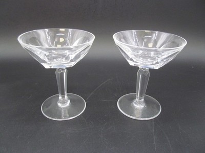 EHI PAIR WATERFORD CRYSTAL SHEILA CHAMPAGNE SHERBET GLASSES 4.75'' TALL COSG