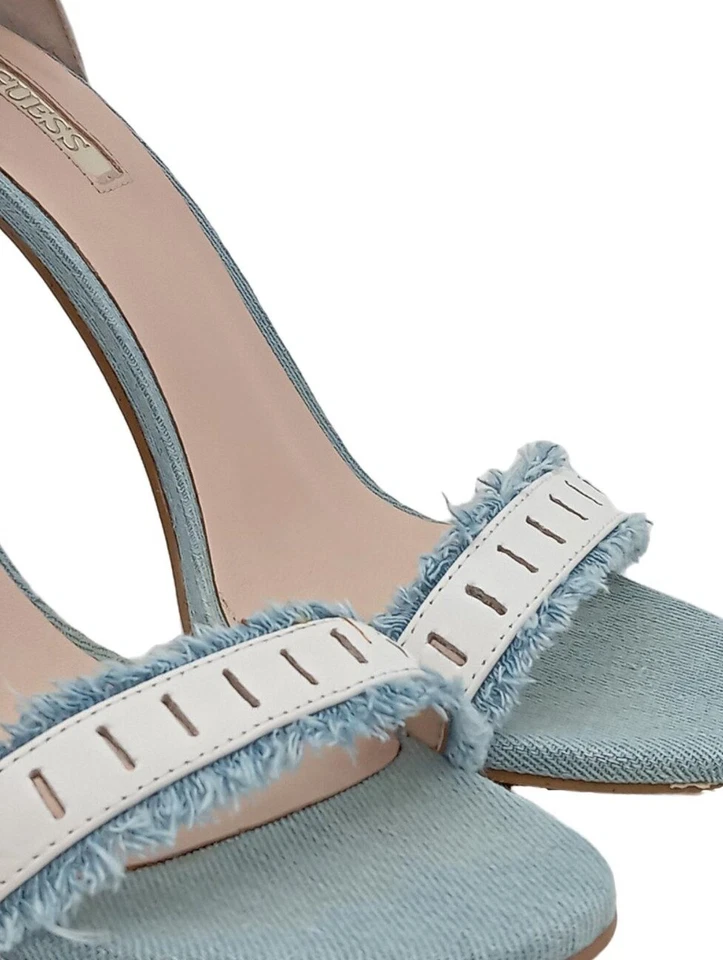 GUESS Sandalias de tacón alto Mujeres Sandalias de tacón Talla EU 38 azul-blanco - Imagen 3 de 4